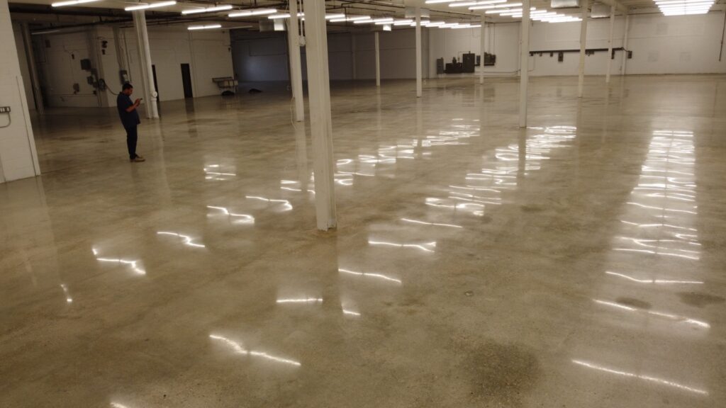 Commercial concrete flooring installation